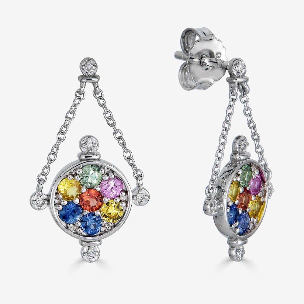 Multi-Sapphire Amulet Earring