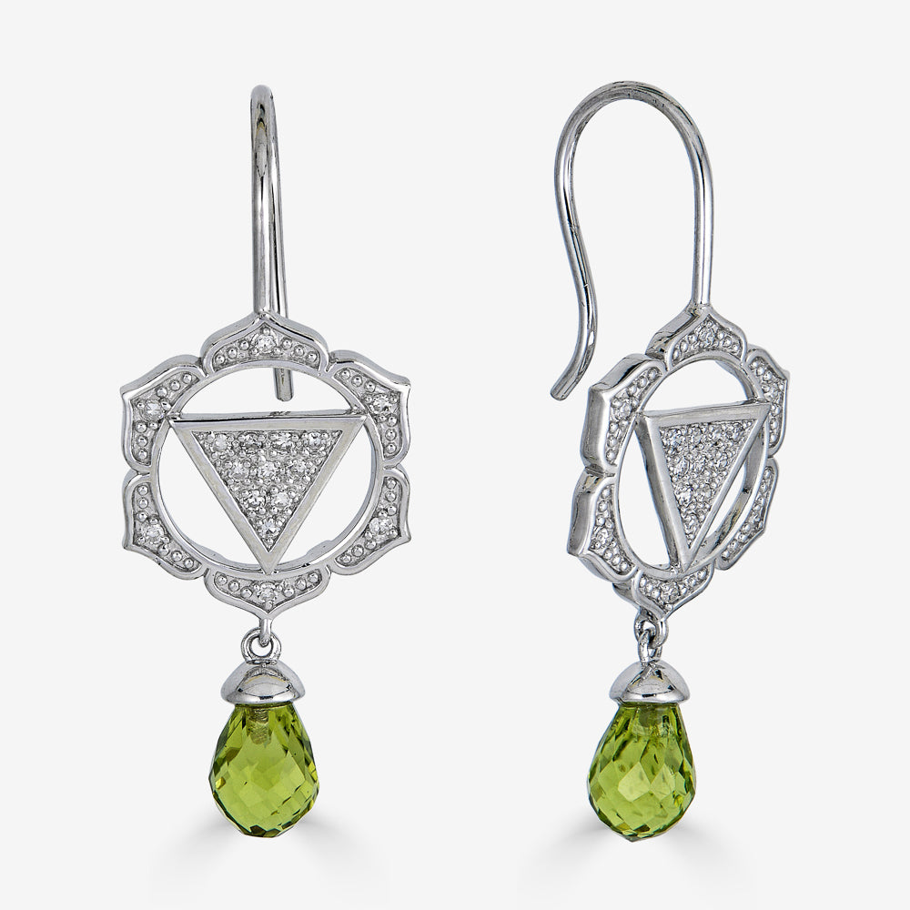 Solar Earring with Peridot