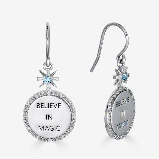 Believe in Magic Earring with Light Blue Topaz