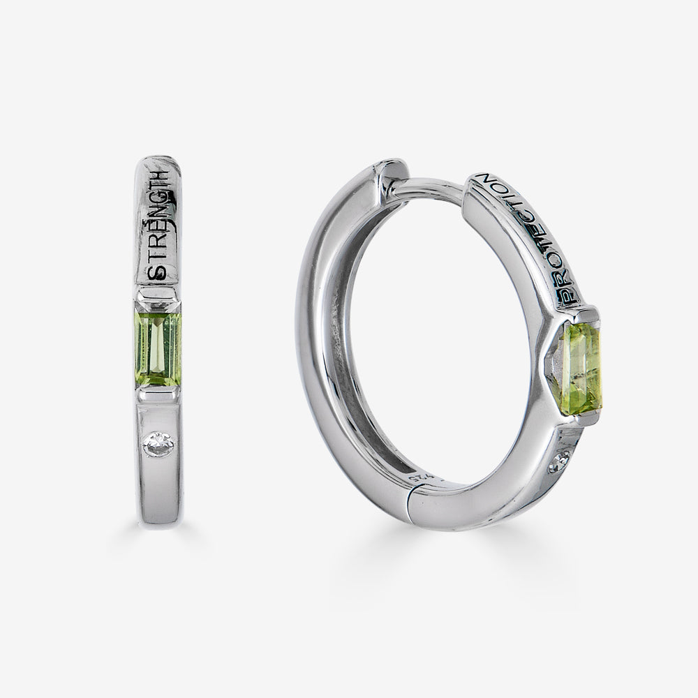 Streamline Huggie Earring with Peridot